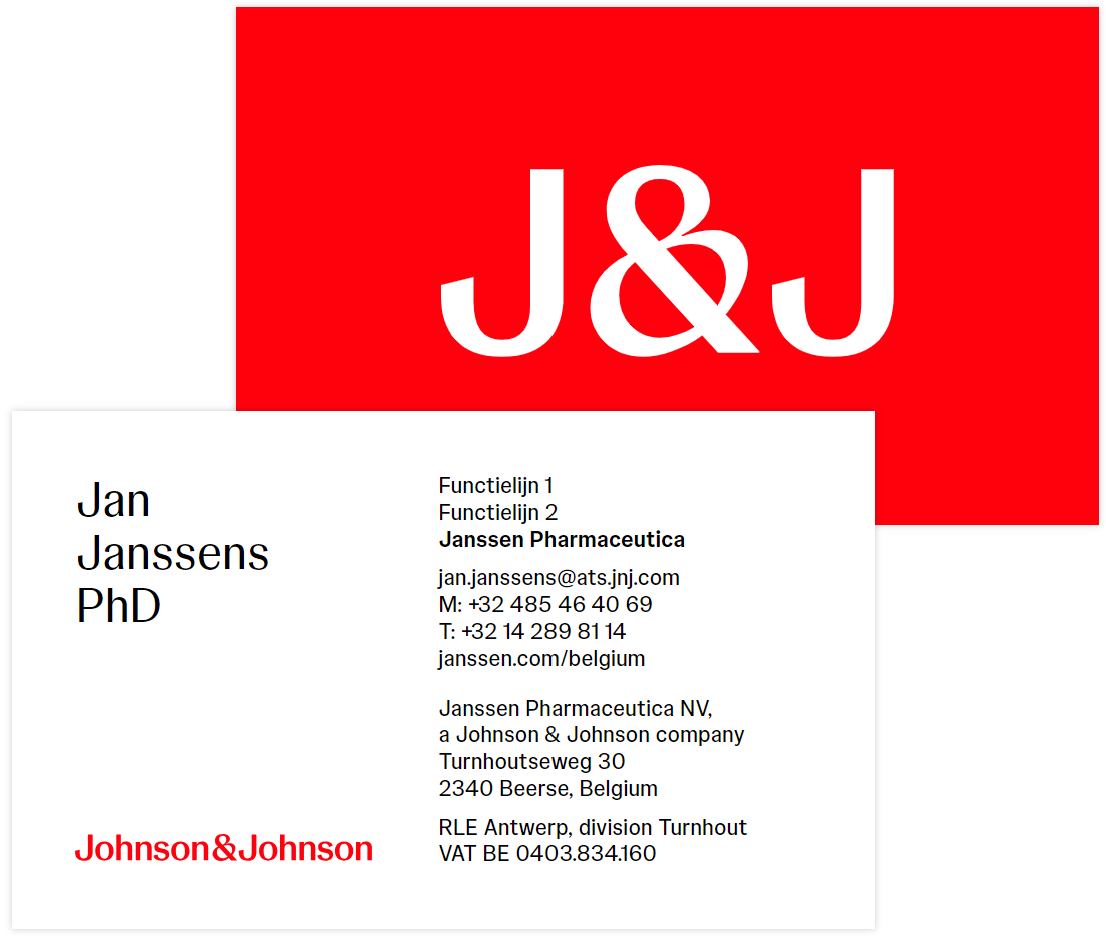 Johnson&Johnson Business Card - red back